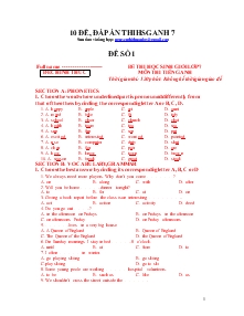 10 đề thi và đáp án thi học sinh giỏi môn Anh văn 7
