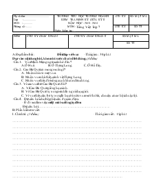 Đề kiểm tra định kỳ giữa kỳ II môn Tiếng Việt Lớp 3 - Năm học 2013-2014