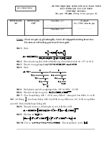 Đề thi chọn học sinh giỏi giải toán trên máy tính cầm tay cấp THCS Năm học 2013-2014
