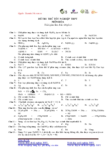 Đề thi thử tốt nghiệp THPT 2013 môn Hóa học