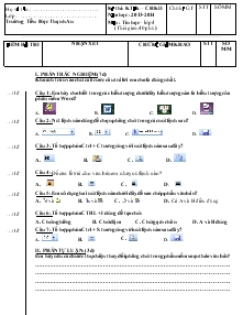 Đề thi Tin học Lớp 4 - Năm học 2013-2014 - Trường Tiểu học Thạnh An