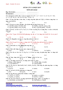 Đề thi tốt nghiệp THPT môn Hóa học