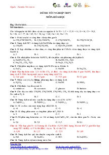 Đề thi tốt nghiệp THPT môn Hóa học