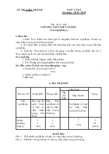 Giáo án Ngữ văn 9 - Lê Thị Việt Thành - Tiết 105+106: Viết bài tập làm văn số 6