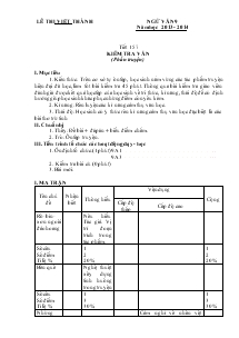Giáo án Ngữ văn 9 - Lê Thị Việt Thành - Tiết 157: Kiểm tra văn (phần truyện)