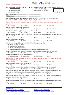 Kỳ thi tốt nghiệp trung học phổ thông môn Hóa học