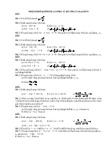 MỘT SỐ ĐỀ KIỂM TRA 15 PHÚT CHƯƠNG IV ĐẠI SỐ 9