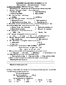 Bài kiểm tra hoc kì 1 năm học 2007 -2008