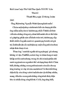 Bài làm cuộc thi viết thư Quốc tế UPU lần thứ 42