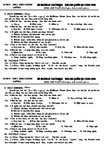 Đề khảo sát chất lượng giữa kì I năm học: 2008 - 2009