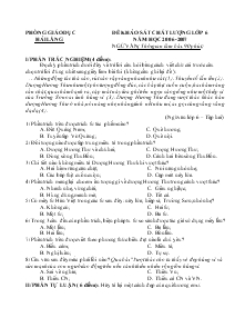 Đề khảo sát chất lượng lớp 6 Hải Lăng Năm học 2006-2007 Ngữ Văn( thời gian làm bài: 90 phút)