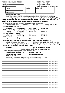 Đề kiểm tra 1 tiết Môn:văn lớp 6 Phòng giáo dục Đức Linh Đề 5