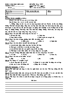 Đề kiểm tra 1 tiết Môn:văn lớp 6 Phòng giáo dục Đức Linh Đề 9