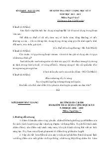 Đề kiểm tra chất lượng học kỳ  2 năm học 2012 - 2013 môn: ngữ văn 7