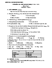 Đề kiểm tra giữa kỳ I năm học 2006 - 2007