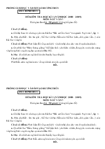Đề kiểm tra học kì 1 (năm học 2008 – 2009) môn ngữ văn lớp 7