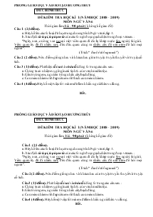 Đề kiểm tra học kì 1 (năm học 2008 – 2009) Môn ngữ văn 6 Thời gian làm bài : 90 phút