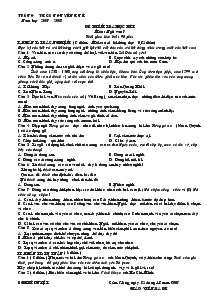 Đề kiểm tra học kì 1 ngữ văn lớp 7 Năm học  2007 – 2008