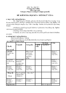 Đề kiểm tra học kì I - Môn ngữ văn 6