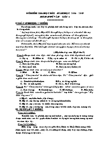 Đề kiểm tra học kì I – Năm học 2006 – 2007 Môn: ngữ văn - Lớp 6