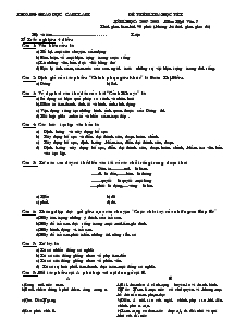 Đề kiểm tra học kì I năm học: 2007-2008. môn: ngữ văn 7
