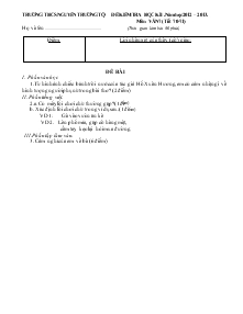 Đề kiểm tra học kì I .năm học 2012 – 2013