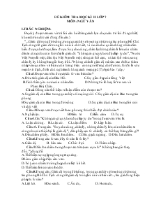 Đề kiểm tra học kì II lớp 7 môn: ngữ văn