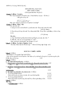 Đề kiểm tra học kì II. Môn: ngữ văn 6 (thời gian làm bài: 90 phút) Trường THCS Cao Kỳ