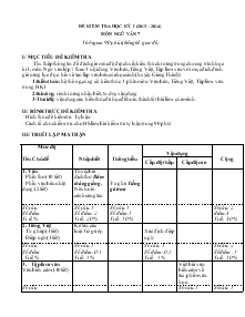Đề kiểm tra học kỳ 1 (2013 - 2014) môn ngữ văn 7