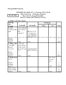 Đề kiểm tra học kỳ I ( năm học: 2013- 2014) Môn: ngữ văn 6 Phòng GD&ĐT Đại Lộc