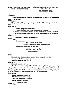 Đề kiểm tra học kỳ II 2008- 2009