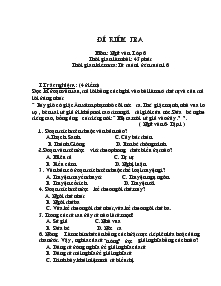 Đề kiểm tra môn : ngữ văn lớp 6 thời gian làm bài : 45 phút thời gian kiểm tra: từ tuần 1 đến tuần 16