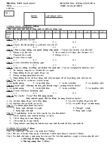 Đề kiểm tra môn tiếng việt lớp 6 thời gian: 45 phút
