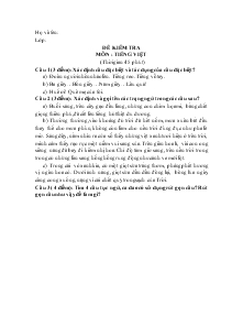 Đề kiểm tra môn : tiếng việt (thời gian 45 phút)