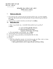 Đề kiểm tra tiếng việt lớp 7 thời gian : 45 phút