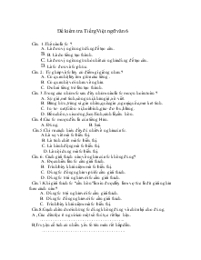 Đề kiểm tra Tiếng Việt ngữ văn 6