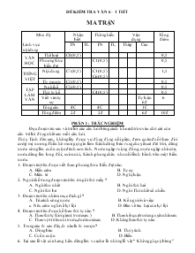 Đề kiểm tra văn 6 – 1 tiết