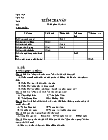 Đề kiểm tra văn thời gian 45 phút