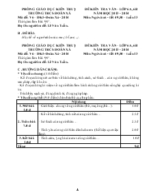 Đề kiến tra văn – lớp 6A, 6B năm học 2013 - 2014 môn ngữ văn 6 - tiết 49,50 – tuần 13