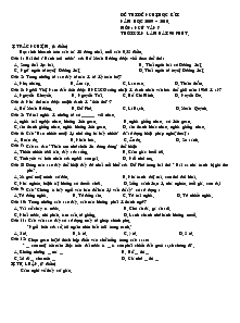 Đề thi đề nghị học kì I năm học 2009 – 2010. môn: ngữ văn 7