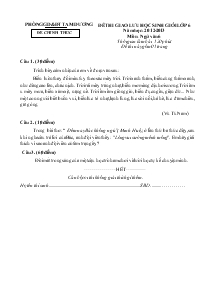 Đề thi giao lưu học sinh giỏi lớp 6 Năm học: 2012-2013 Môn: ngữ văn 6