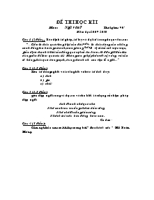 Đề thi học kì  I môn: ngữ văn 7 thời gian: 90 năm học 2009- 2010