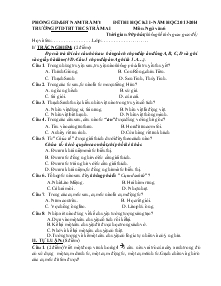 Đề thi học kì I- Năm học 2013-2014 Môn: ngữ văn 6