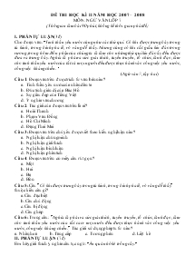Đề thi học kì  II năm học 2007 – 2008 môn: ngữ văn lớp 7