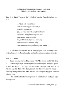 Đề thi học sinh giỏi - Năm học 2007 - 2008 Môn: ngữ văn 6 (thời gian: 90 phút)