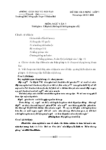 Đề thi olympic lớp 7 năm học 2013-2014 môn: ngữ văn 7