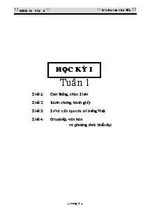 Giáo án Ngữ Văn 6 chuẩn bị cho năm học 2009-2010