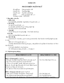 Giáo án Phát triển ngôn ngữ