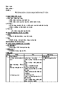 Hướng dẫn cách học Môn Ngữ Văn 6