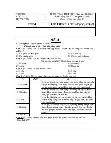 Kiểm tra 1 tiết học kì II- Năm học 2012-2013 Môn: tiếng việt 6 – thời gian: 45 phút